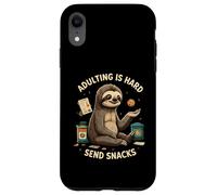 Adulting is Hard Send Snacks Funny Sloth Cookie Custodia per iPhone XR