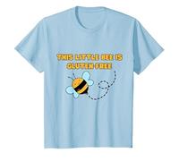 Adulto | Bambini Questa Piccola Ape è consapevolezza celiaca Senza glutine Maglietta, Bambini, Celeste, 12 Anni