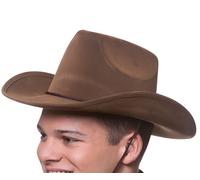 Adulto Cowboy Deluxe Effetto Scamosciato Cappello Costume Brown Durevole Girl By