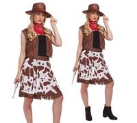 Adulto Donne Cowgirl Costume Vestito Taglia Media UK 14-16
