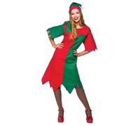 Adulto Elfo Costume Donna Natale Uomo Completo Aiutante di Babbo