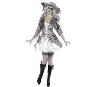 Adulto Fantasma Costume Donna Ghost Pirate Suora Costume Halloween Completo