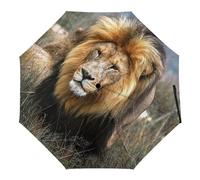 Adulto Maschio Leone Antivento Viaggio Manuale 3 Pieghevole Ombrello Impermeabile Automatico Rainbrella Per Uomo Donna