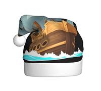 Adulto peluche cappello di Natale WHJSHOP nave pirata tra le onde modello morbido e confortevole per feste danze Halloween