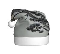 Adulto peluche cappello di Natale WHJSHOP Pine tree under the moon Immagine morbida e confortevole per feste balli Halloween