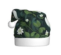 Adulto peluche cappello di Natale YYHHAOFA cigno foglie verdi Immagine con tocco morbido per festa di Natale adatto per uomini e donne