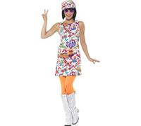 Adulto Retrò Mod 60s 70s Groovy Ragazza Costume da Hippy Donna Costume