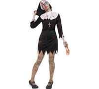 Adulto Zombie Suora Prete Coppia Costume Mens Ladies Costume da Halloween