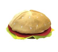 Adults Hamburger Hat Cute Funny Realistic Cozy Stretchy Costume Accessories Soft Men Women Fast Hamburger Berretto da donna (arancione, taglia unica)