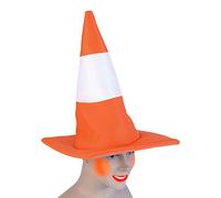 Adults Orange Road Traffic Cone Hat Funny Stag Night Fancy Dress Costume by Henbrandt