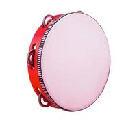 Adults Tambourines, Hand Drum, Educational Percussion Handheld Design Smooth Grip Crisp Sound Double Jingles Sturdy Frame, Music Instrument for Beginners, 8inches