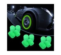 Adunsiaoto 12 Pezzi Luminosi Valvola Pneumatici Auto, Tappi Fluorescenti per Valvole per Pneumatici Auto, Cappucci Valvole Pneumatici Universali Fluorescenti per Auto, per Camion, Suv, Moto(Verde)