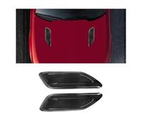 Adunsiaoto 2 Pezzi Cappuccio Sfiato Decorativo Cappuccio, Coperchio Di Sfiato Del Flusso Di Aspirazione Dell'aria, ABS Universale Flusso D'aria Scoop Turbo Bonnet Vent Hood Cover Trim(Nero)