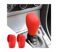 Adunsiaoto 2 Pezzi Copri Pomello del Cambio per Autos, Copertura Silicone Della Leva Cambio, Protezione Antiscivolo per Leva Del Pomello Dell'auto, per Leva del Cambio del Veicolo(Rosso)