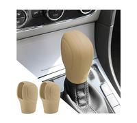 Adunsiaoto 2 Pezzi Copri Pomello del Cambio per Autos, Copertura Silicone Della Leva Cambio, Protezione Antiscivolo per Leva Del Pomello Dell'auto, per Leva del Cambio del Veicolo(Beige)