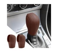 Adunsiaoto 2 Pezzi Copri Pomello del Cambio per Autos, Copertura Silicone Della Leva Cambio, Protezione Antiscivolo per Leva Del Pomello Dell'auto, per Leva del Cambio del Veicolo(Marrone)