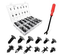 Adunsiaoto 240 Pezzi Clip di Fissaggio per Paraurti Auto, Nylon Nero Rivetti In Plastica Per Auto, Auto Plastica per Ribattini, Clip di Viti Plastica Assetto Autos con Strumenti Rimozione Fissaggio