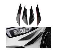 Adunsiaoto 4 Pezzi Fibra Di Carbonio Texture Anteriore Paraurti Lip, Auto Anteriore Paraurti Lip Splitter per Il Corpo, Canard Splitter Diffusore Valenza Corpo Spoiler Kit per Auto(Nero)