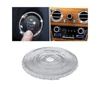 Adunsiaoto Adesivi Cristallo Glitterati Diamante, Strisce Rivestimento Dell'automobile Autoadesive, Rotoli Nastro Cristallo Con Strass Diamantati, Nastro Strass Autoadesivo per Auto(Bianco)