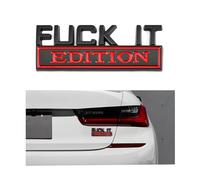 Adunsiaoto Auto Decalcomanie Adesivi Fuck It Edition, Metallo Emblema Auto Adesivo, 3D Auto Edizione, Lettera Parafango Emblema Distintivo Autos Adesivo Decalcomania Accessori(Nero Rosso)