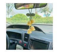 Adunsiaoto Ciondolo Specchietto Auto Accessori Perfetto, Ciondolo Specchio Auto Carino Accessori Perfetto, Ciondolo Carino Specchietto Auto Ragazze, Maglia Fiore Specchietto Retrovisore(Giallo)