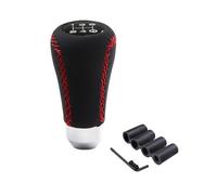 Adunsiaoto Pomello Cambio Universale Pomello Leva Cambios Pelle, Pomello-Cambio Auto Universale, 5 Marce Adattatori Auto Cambio Manuale, Pomello Cambio 5 Velocità Auto Leva 4 Adattatori(Rosso)