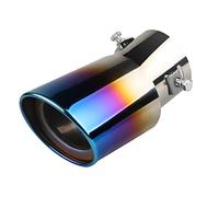 Adunsiaoto Tubo di Punta del Silenziatore di Scarico Acciaio Inossidabile Uscita Curva, Terminale Scarico Per Auto, Punte di Scarico per Auto, Coperchio Di Scaricos Terminale Silenziatore(Blu-Curvo)