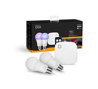 AduroSmart, set di base LED bianco e dimmerabile, 16 milioni di colori, 2 lampadine LED E27 e un hub controllabile tramite app, compatibile con Alexa
