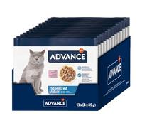 Advance Cibo Umido per Gatti Adulti Sterilizzati con Tacchino 13 Flowpacks da 4x85g