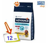 Advance Dog Sensitive Adult Medium Maxi Salmone e Riso Cibo Secco Cani 12 Kg