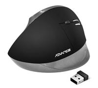 ADVANCE - Mouse VERTICALE + WIRELESS - Verticale - USB - 2400 DPI - 6 Pulsanti e una Rotella di Scorrimento - Ideale Per Riposare Polso, Mano e Spalle