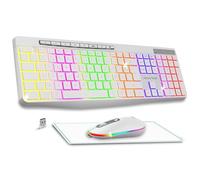 Advance R-Type Plus Series Blanc CLS-3100WT - Pack Clavier Souris Sans Fil RF 2.4 GHz, RGB, Silencieux, AZERTY