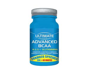 Advanced Bcaa - Formula Avanzata Aminoacidi Ramificati nel Rapporto 4.1.1 Leucina, Isoleucina, Valina, Glutammina Peptide, Vitamina B6 Maggiore Assimilazione - 240 Cpr - Ultimate Italia