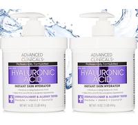 Advanced Clinicals Crema antietà all'acido ialuronico per viso, corpo, mani. Idratazione istantanea per la pelle, dimensione spa. (Due - 16 once)