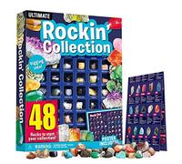 (advanced gem collection) - Dr. Daz Gem Collection 48pcs Rock Mineral Kit For Kids With Educational Identification Sheet Crystal Quartz Gemstones, Pyrite Stones