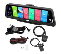 Advanced Mirror Dash Cam With Android Auto Support Front Rear Camera4K Resolution WDR Voice Control Features Loop Recording And24Hour Parking