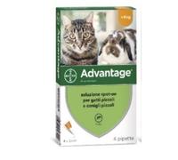 ADVANTAGE 4 pipette 0,4ML SPOT ON GATTI e CONIGLI Inferiori a 4 kg