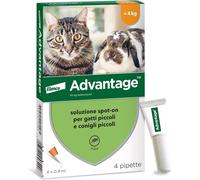 ADVANTAGE 40 - 80 4 Pipette → Antiparassitario Spot on per GATTI e CONIGLI