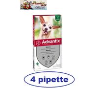 Advantix 0-4kg antiparassitario per cane fino 4kg 4- 6- 8-12-18-20 pipette
