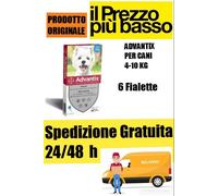 Advantix per cani da 4 a 10kg 4/6 Fialette antiparassitario contro pulci, zecche