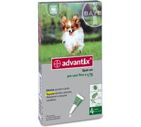 advantix Spot-On Cani Fino A 4 Kg 4 Pipette Monodose 0,4 Ml