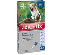 Advantix Spot-On Cani PER CANI oltre i 25 Kg fino ai 40 Kg 4 Pipette Monodose 25-40
