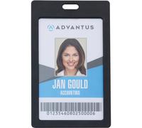 Advantus 97068 Badge Holders Rigid Vert 2-Inch x3-1/4-Inch insert 6/PK Black
