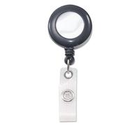 Advantus Deluxe Retractable ID Card Reel with Badge Holder - 12 / Box - Black