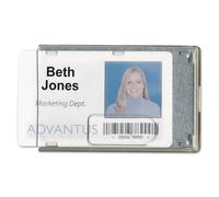 Advantus Porta smart card rigido con blocco RFID a due badge Orizzontale/Verticale Trasparente Porta smart card da 3,68 x 2,38 pollici Inserto da