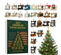 Advent 2025 Christmas | 2D Acrylic Sewing Machine Ornament | 24 giorni Hangable Decor Countdown Calendar | For Textile Artists Office Wreath Staircase Tovaglia Wall Living Room Bedroom Front Door