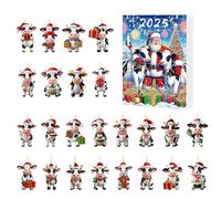 Advent 24 Cow Days Countdown Calendar - Christmas Countdown Calendar | Cute Cartoon Ornament Figures For Men, Women, Kids, Boys, Girls, Toddlerz, Teens, Adults, Family Christmas Decoration Holiday