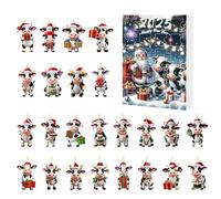 Advent 24 Cow Days Countdown Calendar - Christmas Countdown Calendar | Cute Cartoon Ornament Figures For Men, Women, Kids, Boys, Girls, Toddlerz, Teens, Adults, Family Christmas Decoration Holiday