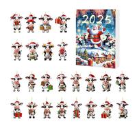 Advent 24 Cow Days Countdown Calendar - Christmas Countdown Calendar | Cute Cartoon Ornament Figures For Men, Women, Kids, Boys, Girls, Toddlerz, Teens, Adults, Family Christmas Decoration Holiday