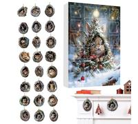 Advent Animal Calendar | 24 Days 2D Acrylic Tree Hole Countdown Calendar Decor - Animal Backpack Charm - For Kids Backpack Window Balcony Front Door Boys Girls Tree